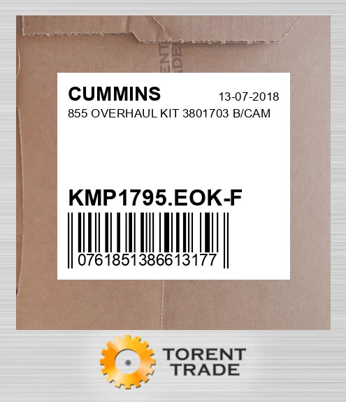 KMP1795.EOK-F 855 Капітальний ремонтний комплект 3801703 B/CAM CUMMINS NEW AFTERMARKET