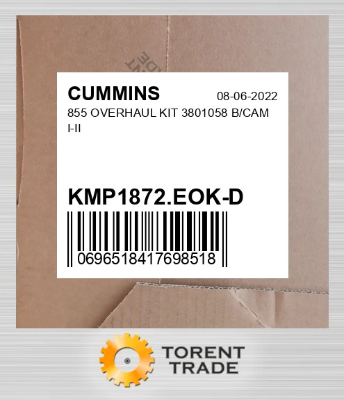 KMP1872.EOK-D 855 Капітальний ремонтний комплект 3801058 B/CAM I-II CUMMINS NEW AFTERMARKET