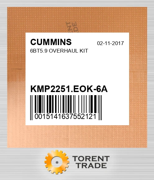 KMP2251.EOK-6A 6BT5.9 Капітальний ремонтний комплект CUMMINS NEW AFTERMARKET