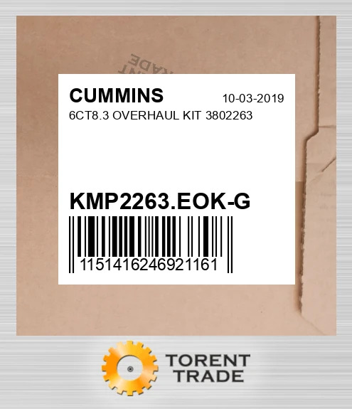 KMP2263.EOK-G 6CT8.3 Капітальний ремонтний комплект 3802263 CUMMINS NEW AFTERMARKET