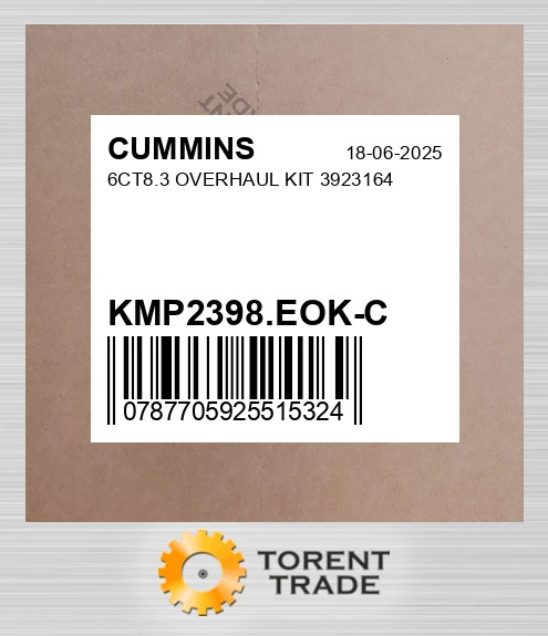 KMP2398.EOK-C 6CT8.3 Капітальний ремонтний комплект 3923164 CUMMINS NEW AFTERMARKET