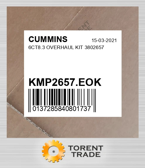 KMP2657.EOK 6CT8.3 Капітальний ремонтний комплект 3802657 CUMMINS NEW AFTERMARKET