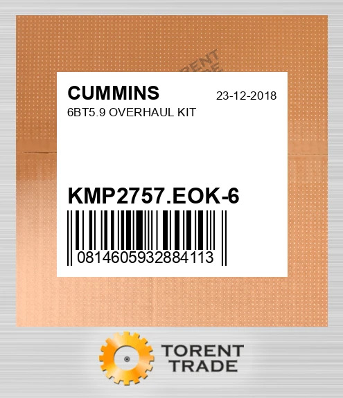 KMP2757.EOK-6 6BT5.9 Капітальний ремонтний комплект CUMMINS NEW AFTERMARKET