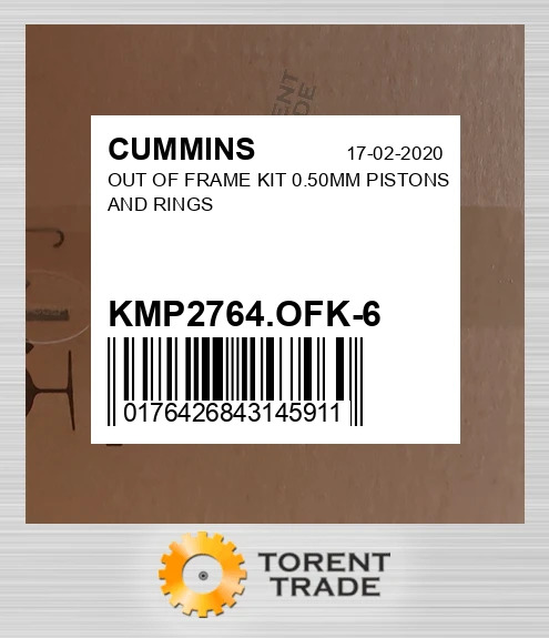 KMP2764.OFK-6 Комплект позарамкового ремонту 0.50MM PISTONS AND RINGS CUMMINS NEW AFTERMARKET