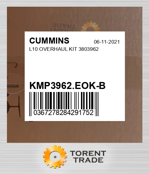 KMP3962.EOK-B L10 Капітальний ремонтний комплект 3803962 CUMMINS NEW AFTERMARKET
