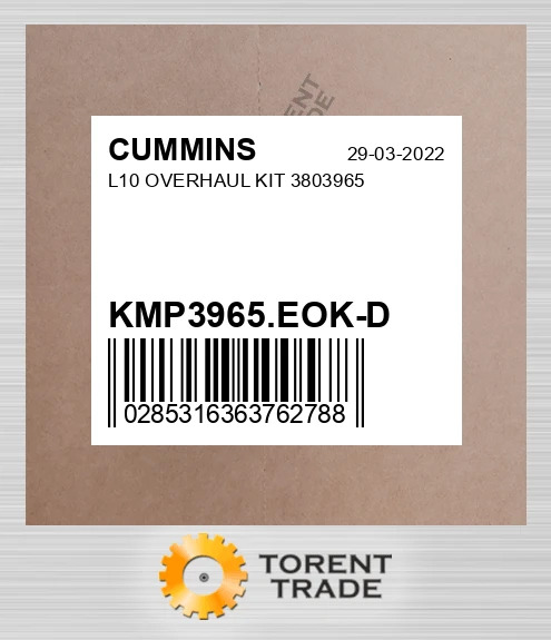 KMP3965.EOK-D L10 Капітальний ремонтний комплект 3803965 CUMMINS NEW AFTERMARKET