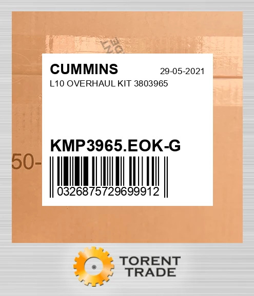 KMP3965.EOK-G L10 Капітальний ремонтний комплект 3803965 CUMMINS NEW AFTERMARKET