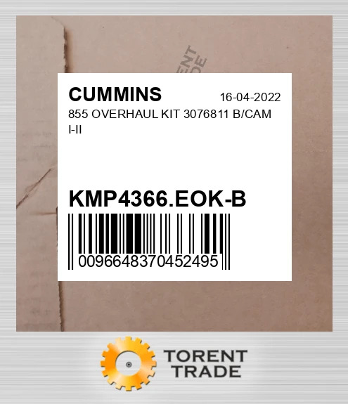 KMP4366.EOK-B 855 Капітальний ремонтний комплект 3076811 B/CAM I-II CUMMINS NEW AFTERMARKET