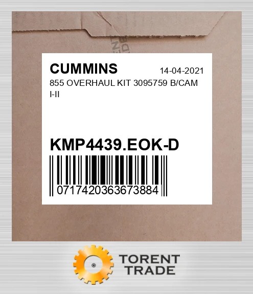 KMP4439.EOK-D 855 Капітальний ремонтний комплект 3095759 B/CAM I-II CUMMINS NEW AFTERMARKET