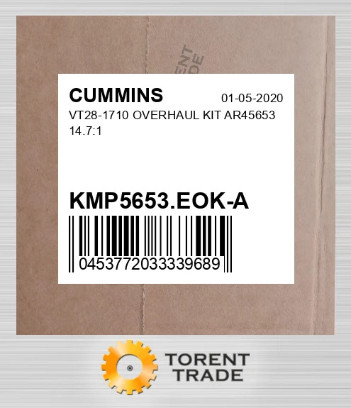 KMP5653.EOK-A VT28-1710 Капітальний ремонтний комплект AR45653 14.7:1 CUMMINS NEW AFTERMARKET