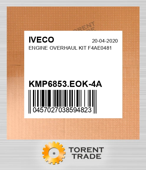 KMP6853.EOK-4A Капітальний ремонтний комплект двигуна F4AE0481 IVECO NEW AFTERMARKET