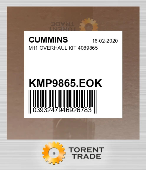KMP9865.EOK M11 Капітальний ремонтний комплект 4089865 CUMMINS NEW AFTERMARKET