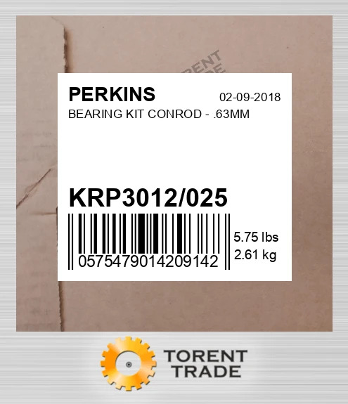 krp3012025 Підшипник комплект, Шатун - .63MM PERKINS NEW AFTERMARKET