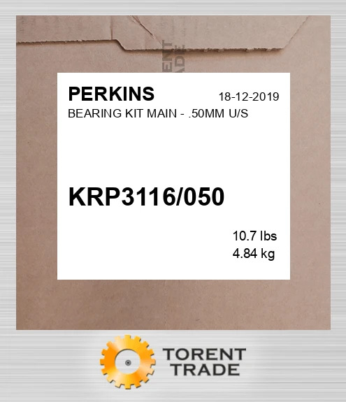 krp3116050 Підшипник комплект, Корінний - .50MM U/S PERKINS NEW AFTERMARKET