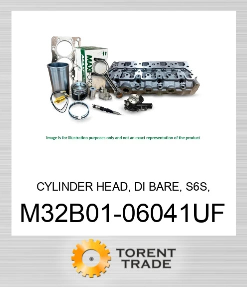 M32B01-06041UF Головка блоку циліндрів, DI без клапанів, S6S, зі свічками накалу MAXIFORCE