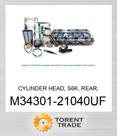 M34301-21040UF Головка блоку циліндрів, S6K, задня, без клапанів, впускний клапан 44 мм MAXIFORCE