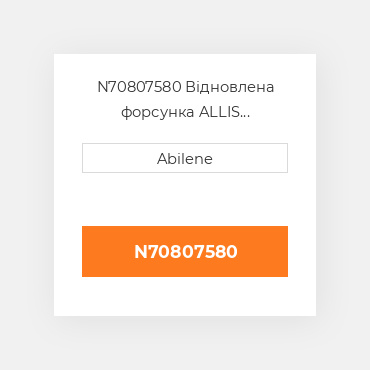 N70807580 Відновлена форсунка ALLIS CHALMERS REBUILT