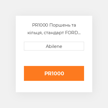 PR1000 Поршень та кільця, стандарт FORD NEW HOLLAND NEW AFTERMARKET