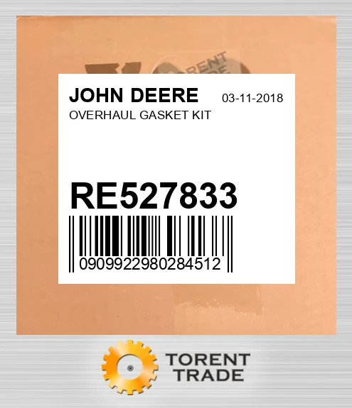 RE527833 OVERHAUL Комплект прокладок JOHN DEERE NEW AFTERMARKET