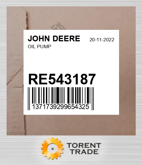 RE543187 Масляний насос JOHN DEERE NEW AFTERMARKET