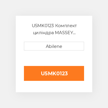 U5MK0123 Комплект циліндра MASSEY FERGUSON NEW AFTERMARKET