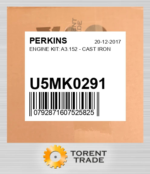 U5MK0291 Комплект двигуна: A3.152 - CAST IRON PERKINS NEW AFTERMARKET