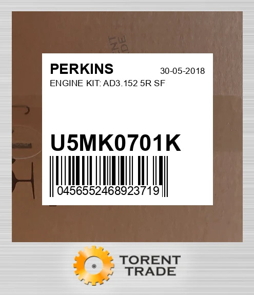 U5MK0701K Комплект двигуна: AD3.152 5R, SF PERKINS NEW AFTERMARKET