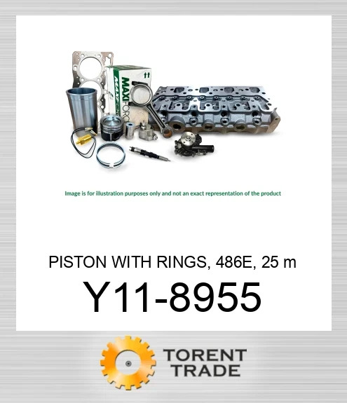Y11-8955 Поршень з кільцями, 486E, 25 мм MAXIFORCE