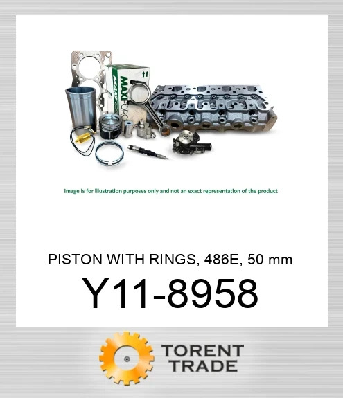Y11-8958 Поршень з кільцями, 486E, 50 мм MAXIFORCE