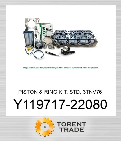 Y119717-22080 Комплект поршня та кілець, стандартний, 3TNV76 MAXIFORCE