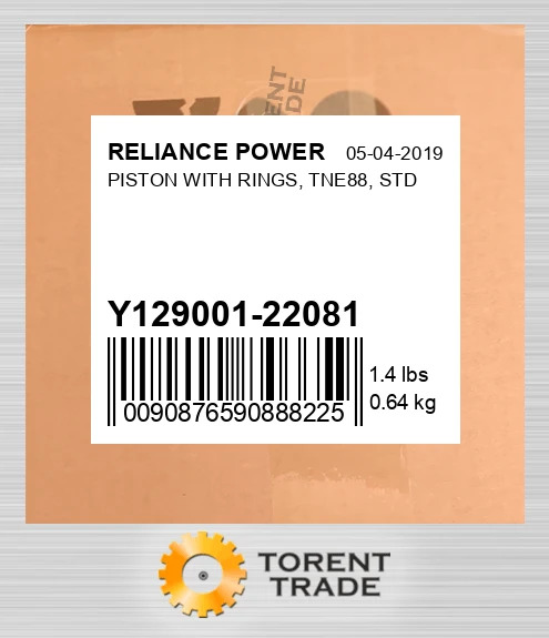 Y12900122081 Поршень з кільцями, TNE88, стандартний RELIANCE POWER