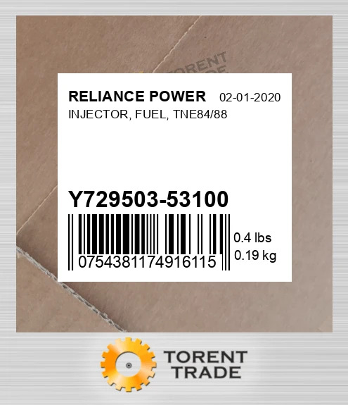 Y72950353100 Інжектор, паливний, TNE84/88 RELIANCE POWER